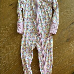 Little Sleepies Pink Rainbow Kids One Piece